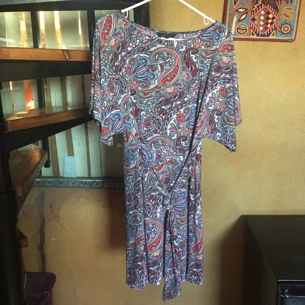 BCBG Max Azria paisley dolman dress, EUC